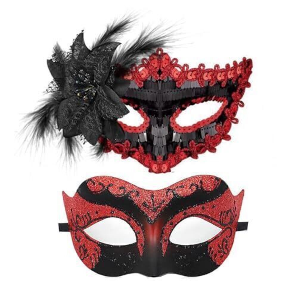 5029 Couple Masquerade Masks Venetian Masks for Halloween Carnival Costume